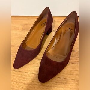 Aquatalia Pasha Pump in Wine Suede